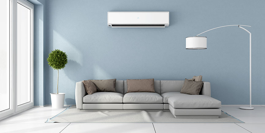 Living room with air conditioner